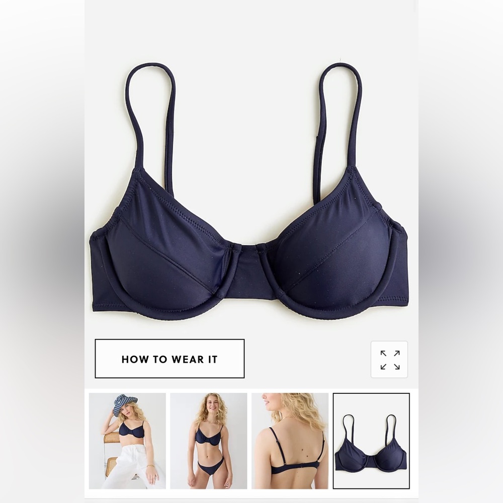 J crew 1993 underwire bikini top 32b NWT